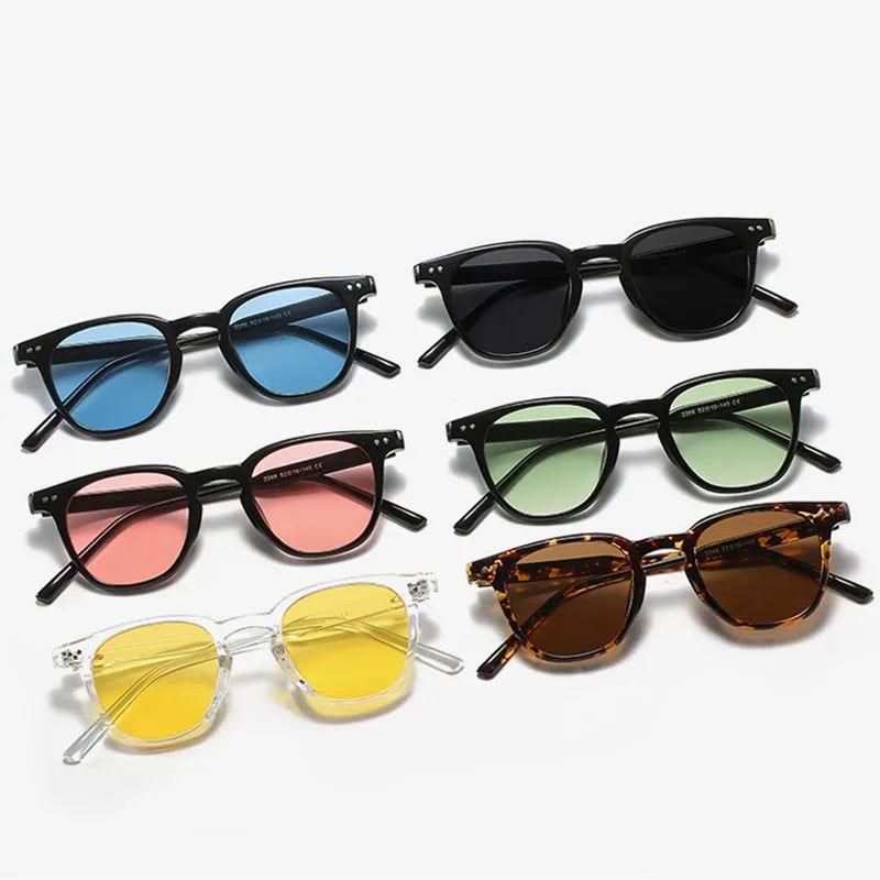 Chic Retro Rivet Sunglasses with UV400 Protection - Fashionable Shades - Lucid Fantasy 