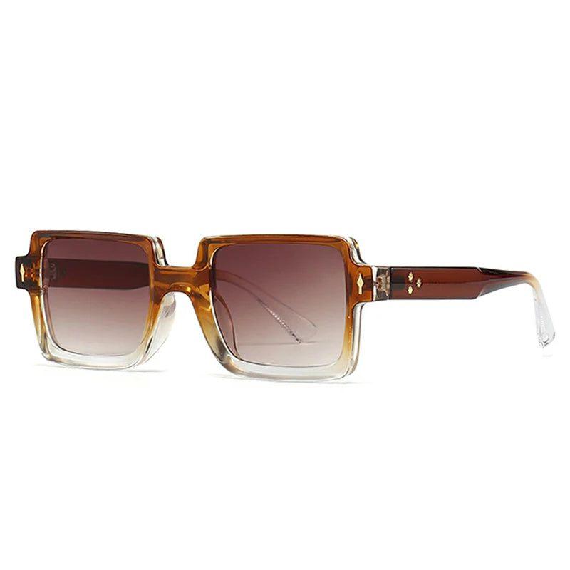 Chic Retro Riveted Square Lens Sunglasses with UV400 Protection - Lucid Fantasy 