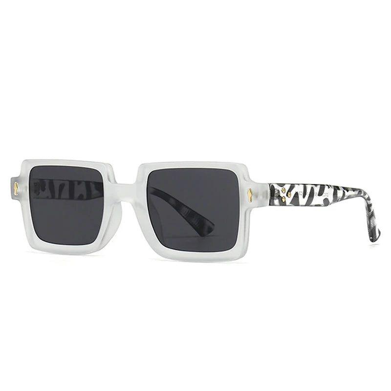 Chic Retro Riveted Square Lens Sunglasses with UV400 Protection - Lucid Fantasy 