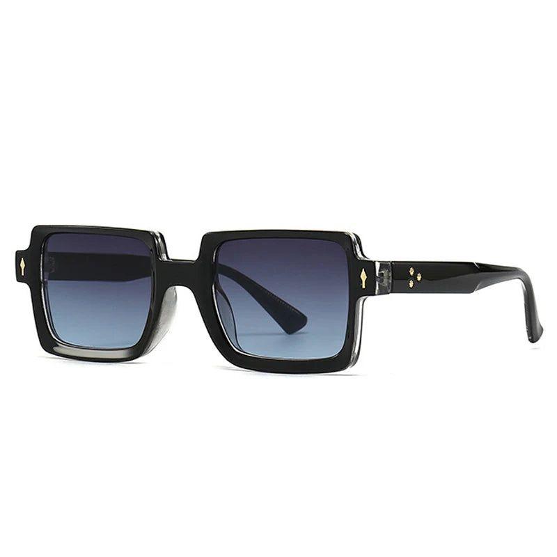 Chic Retro Riveted Square Lens Sunglasses with UV400 Protection - Lucid Fantasy 