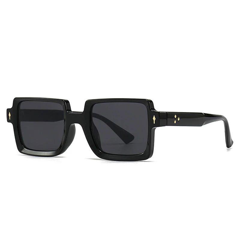 Chic Retro Riveted Square Lens Sunglasses with UV400 Protection - Lucid Fantasy 