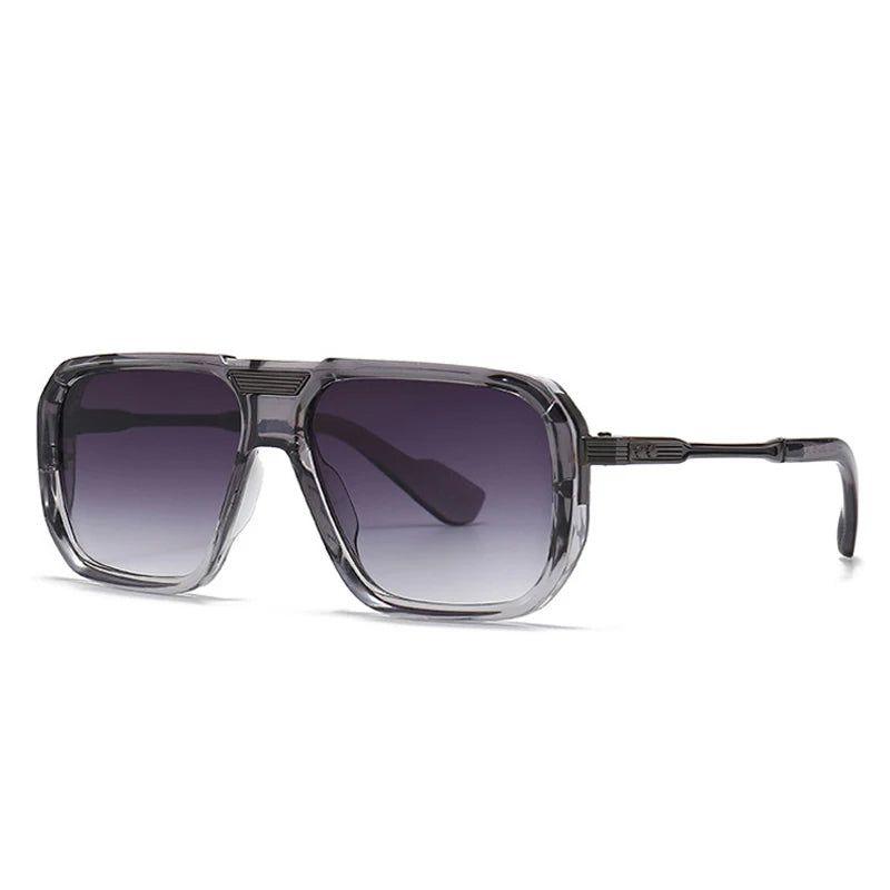 Chic Retro Square Gradient Sunglasses with Rivet Details - UV400 Protection Fashion Shades - Lucid Fantasy 