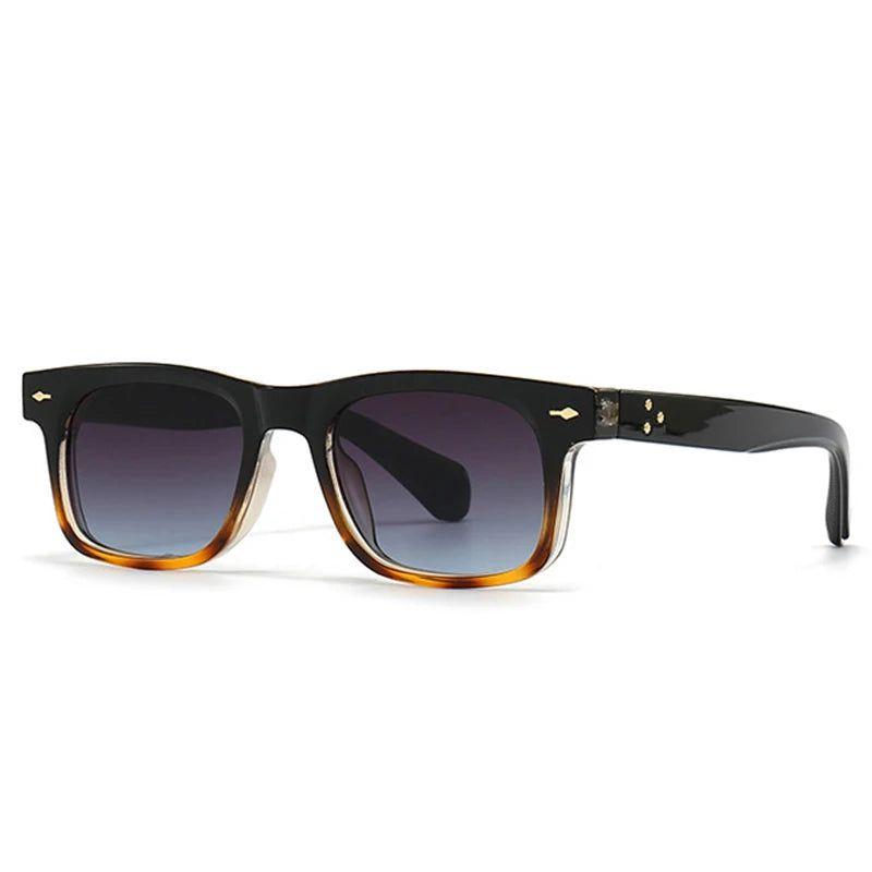 Chic Retro Square Rivet Sunglasses with UV400 Protection and Fashion Gradient Lenses - Lucid Fantasy 