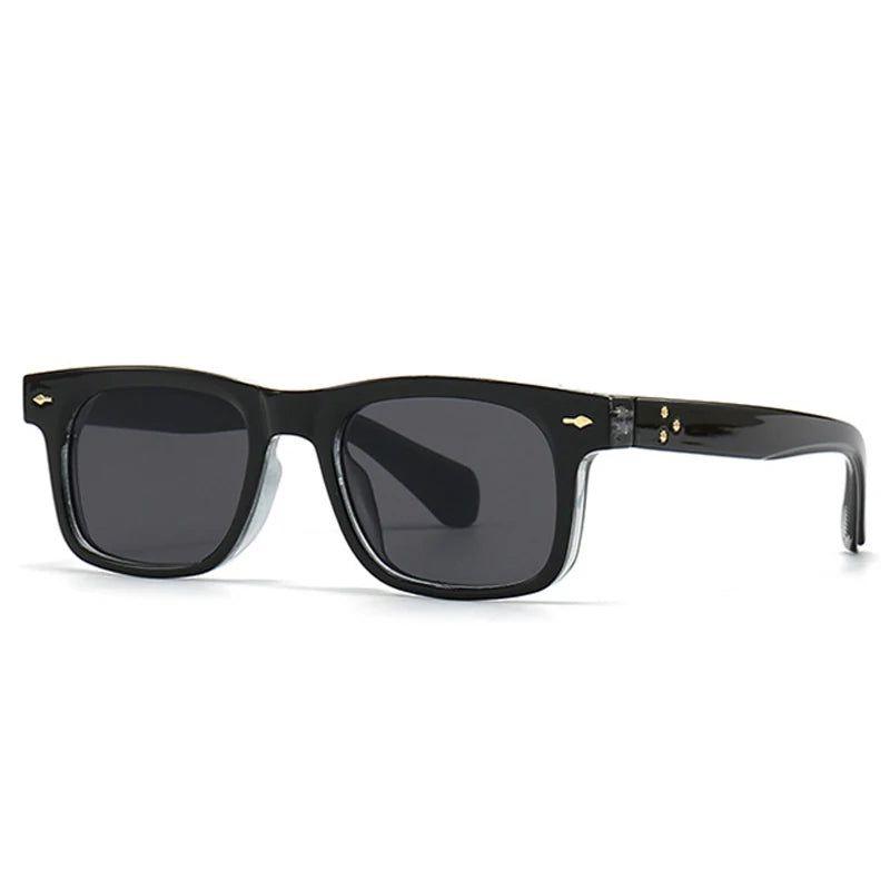 Chic Retro Square Rivet Sunglasses with UV400 Protection and Fashion Gradient Lenses - Lucid Fantasy 