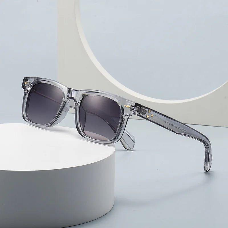 Chic Retro Square Rivet Sunglasses with UV400 Protection and Fashion Gradient Lenses - Lucid Fantasy 