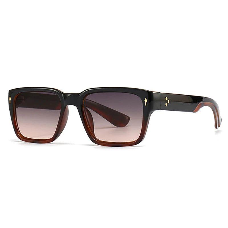 Chic Retro Square Rivet Sunglasses with UV400 Protection - Lucid Fantasy 