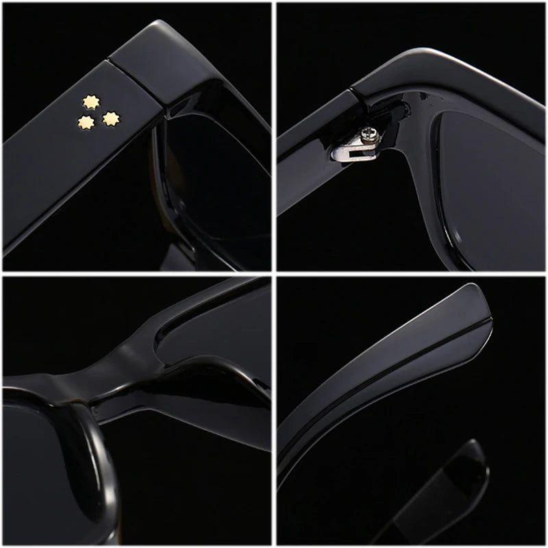 Chic Retro Square Rivet Sunglasses with UV400 Protection - Lucid Fantasy 