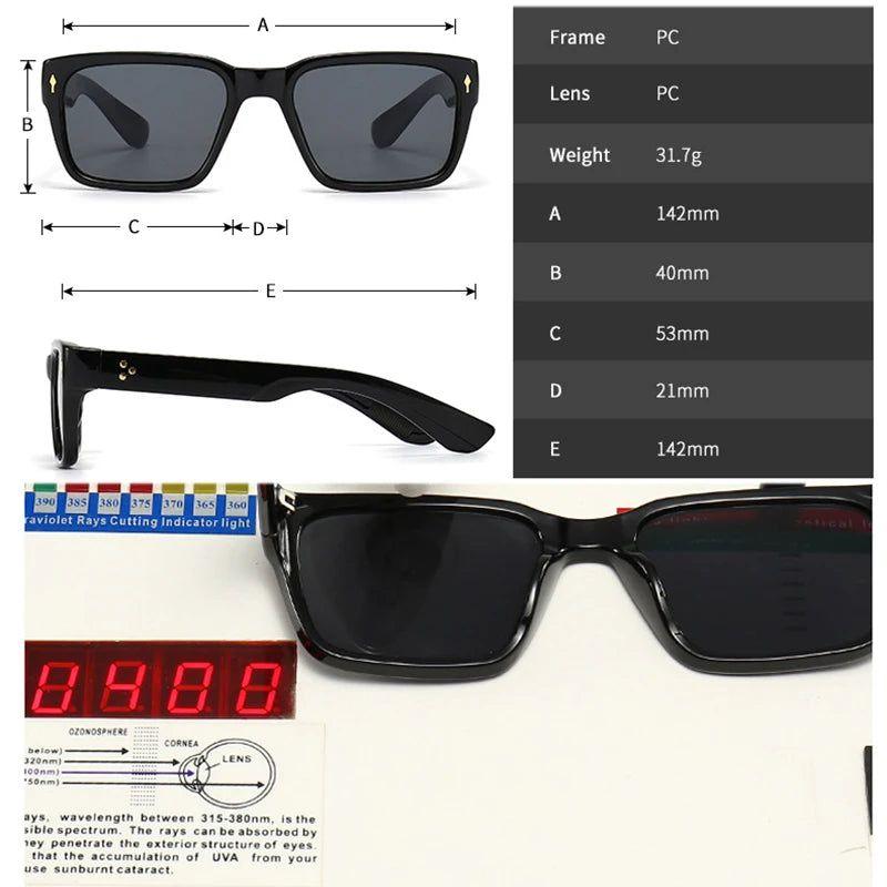 Chic Retro Square Rivet Sunglasses with UV400 Protection - Lucid Fantasy 