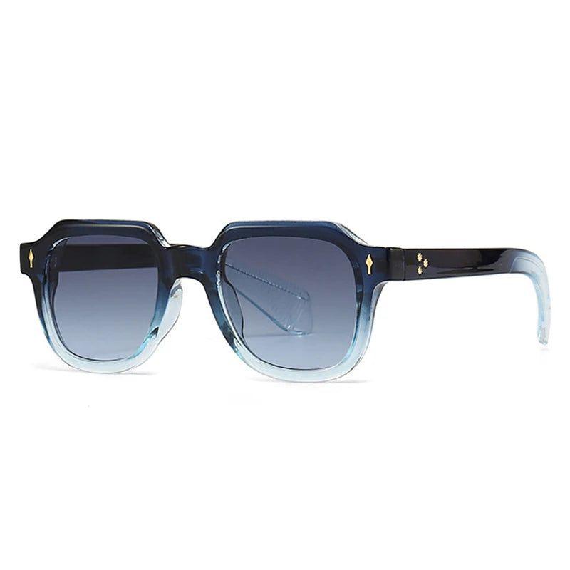 Chic Retro Square Sunglasses with Metal Rivets - UV400 Fashionable Eye Protection - Lucid Fantasy 