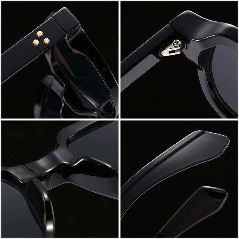 Chic Retro Square Sunglasses with Metal Rivets - UV400 Fashionable Eye Protection - Lucid Fantasy 