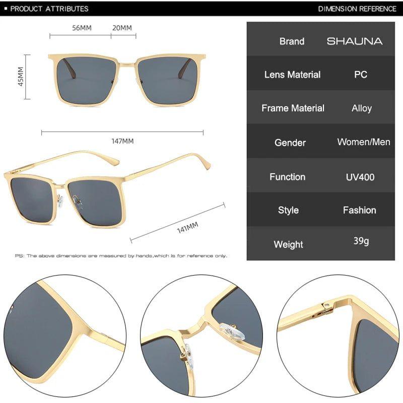 Chic Retro Square Sunglasses with UV400 Protection and Sleek Metal Frame - Lucid Fantasy 