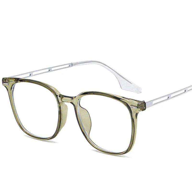 Chic Retro Square TR90 Alloy Glasses with Anti-Blue Light Protection and Rivet Details - Lucid Fantasy 