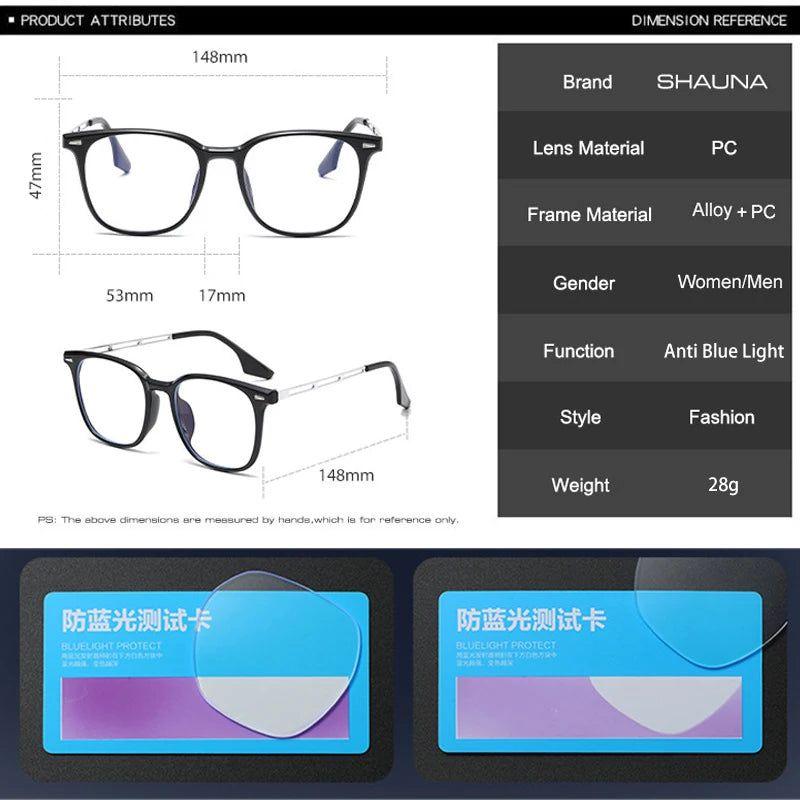 Chic Retro Square TR90 Alloy Glasses with Anti-Blue Light Protection and Rivet Details - Lucid Fantasy 