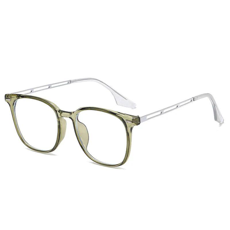 Chic Retro Square TR90 Alloy Glasses with Anti-Blue Light Protection and Rivet Details - Lucid Fantasy 