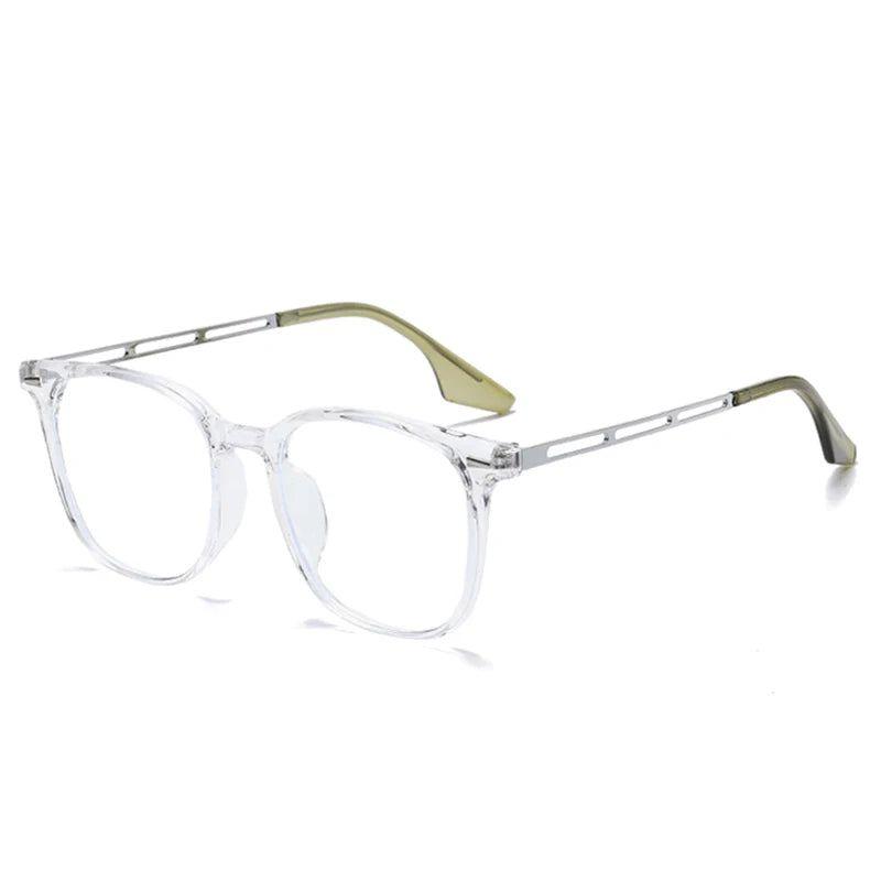 Chic Retro Square TR90 Alloy Glasses with Anti-Blue Light Protection and Rivet Details - Lucid Fantasy 