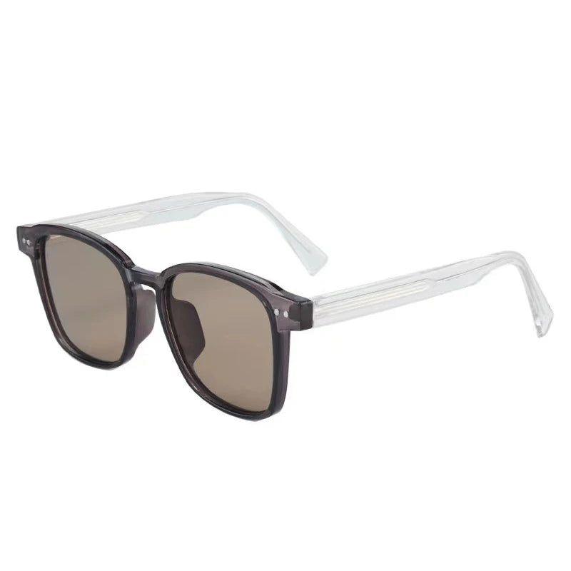 Chic Retro TR90 Square Sunglasses with Rivet Accents and Dual Color Design - UV400 Protection Fashion Shades - Lucid Fantasy 