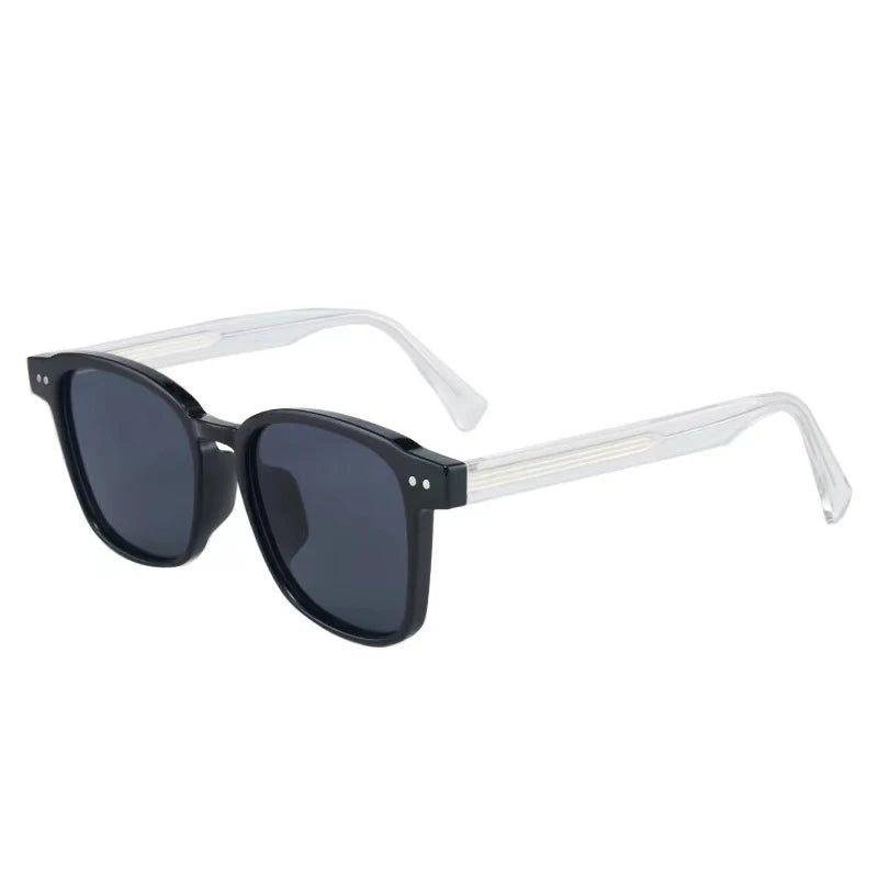 Chic Retro TR90 Square Sunglasses with Rivet Accents and Dual Color Design - UV400 Protection Fashion Shades - Lucid Fantasy 