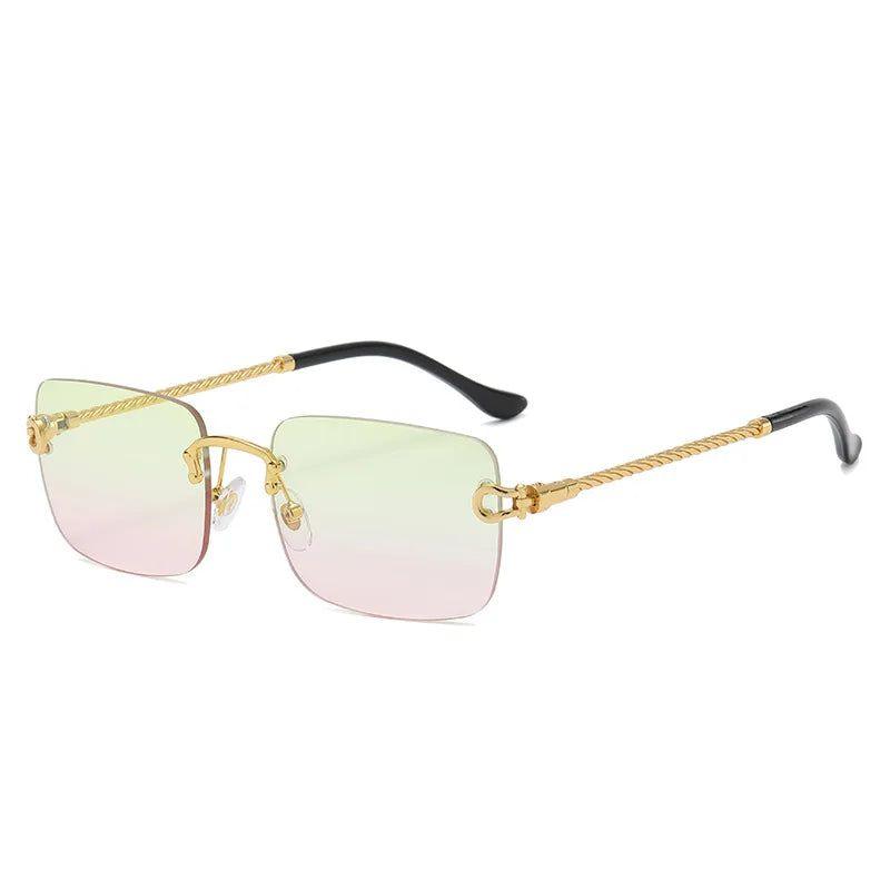 Chic Rimless Gradient Ocean Sunglasses with UV400 Protection - Lucid Fantasy 