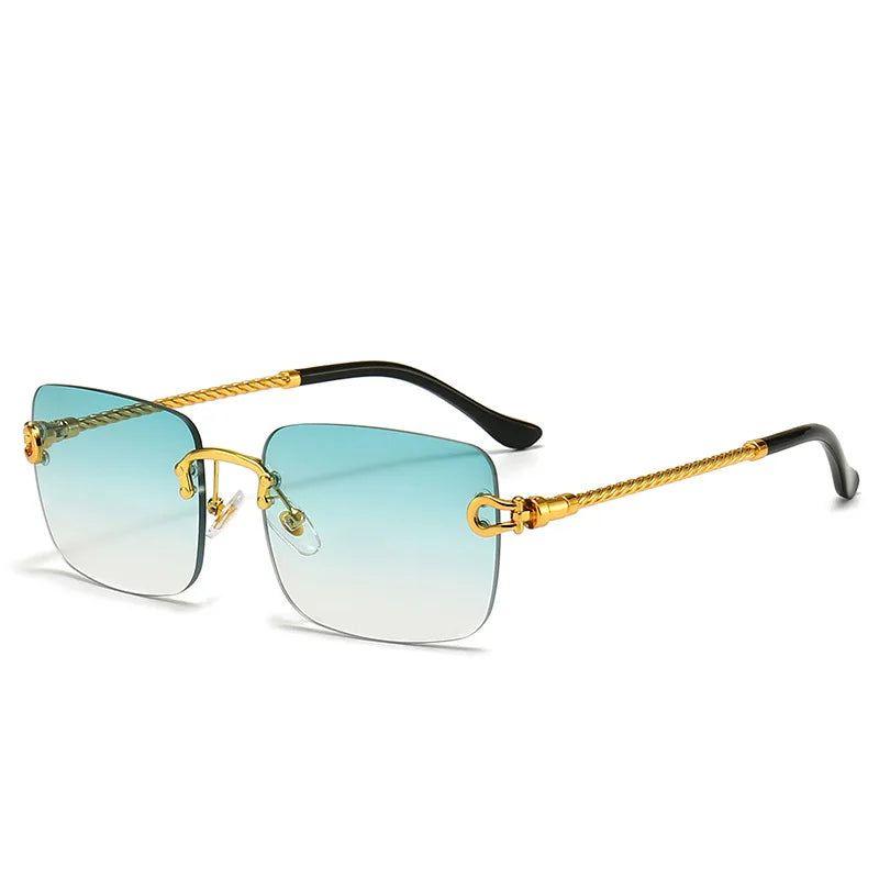 Chic Rimless Gradient Ocean Sunglasses with UV400 Protection - Lucid Fantasy 