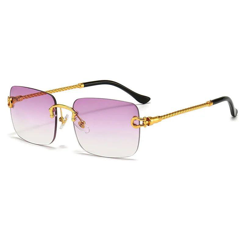 Chic Rimless Gradient Ocean Sunglasses with UV400 Protection - Lucid Fantasy 