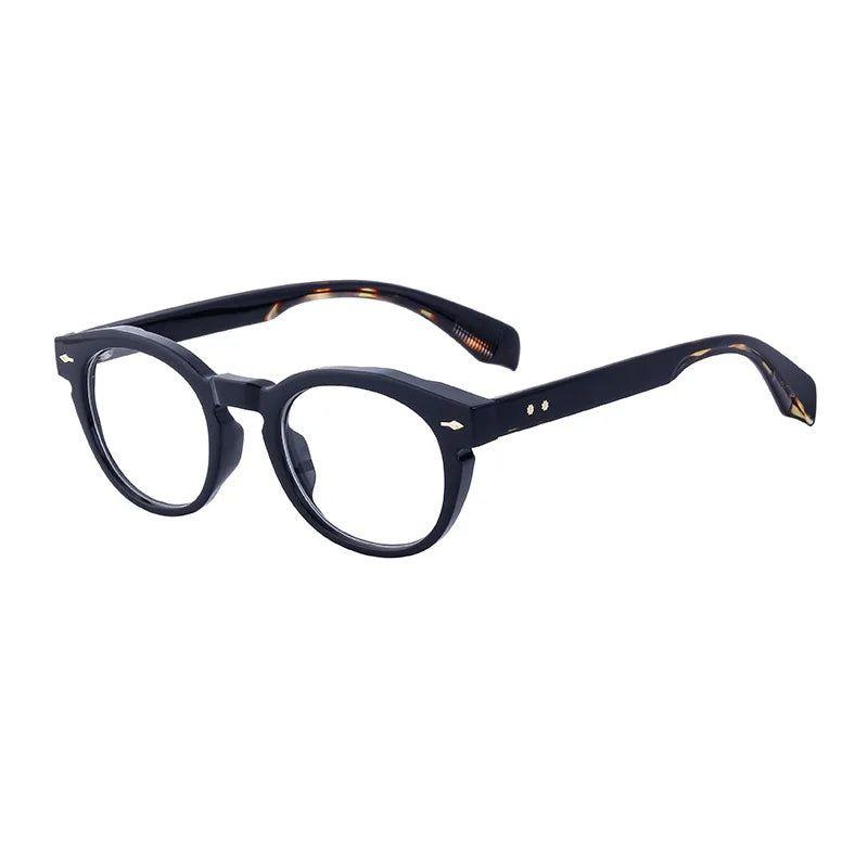 Chic Round Anti-Blue Light Glasses with Rivet Details - Lucid Fantasy 