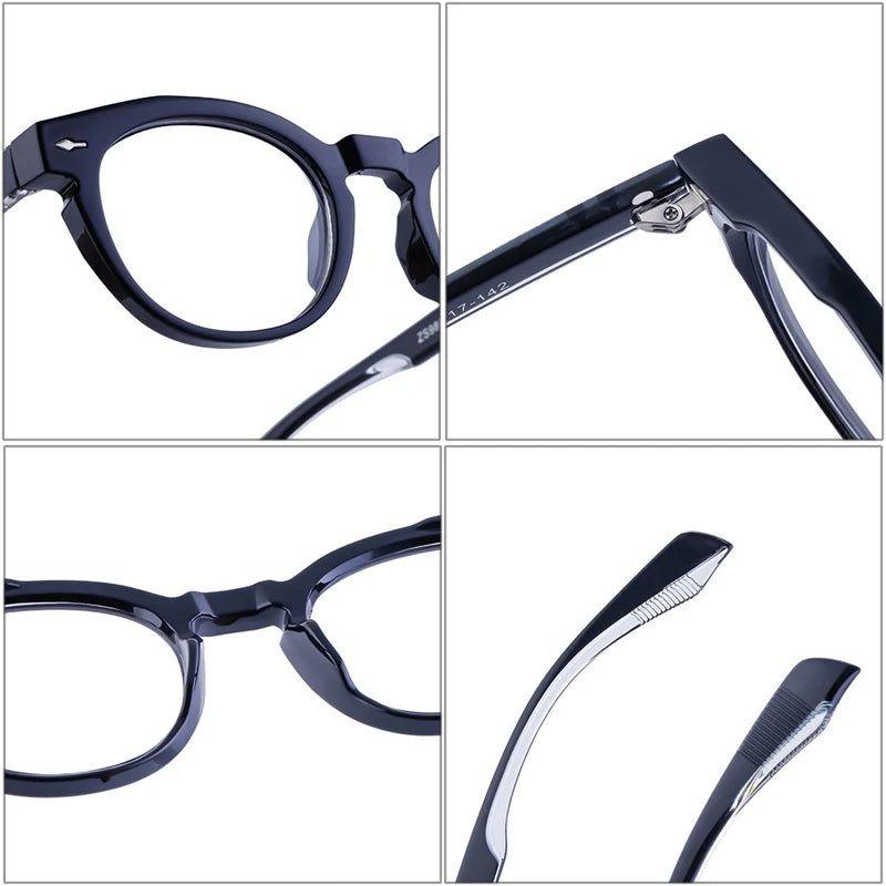 Chic Round Anti-Blue Light Glasses with Rivet Details - Lucid Fantasy 