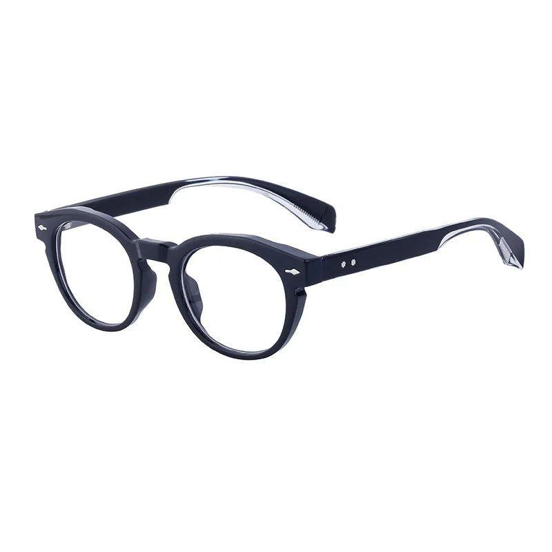 Chic Round Anti-Blue Light Glasses with Rivet Details - Lucid Fantasy 