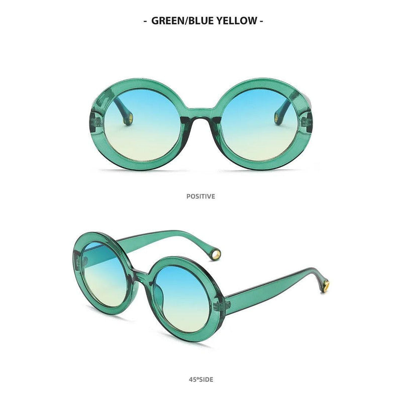 Chic Round Gradient Lens Sunglasses with Vibrant Frames and UV400 Protection - Lucid Fantasy 