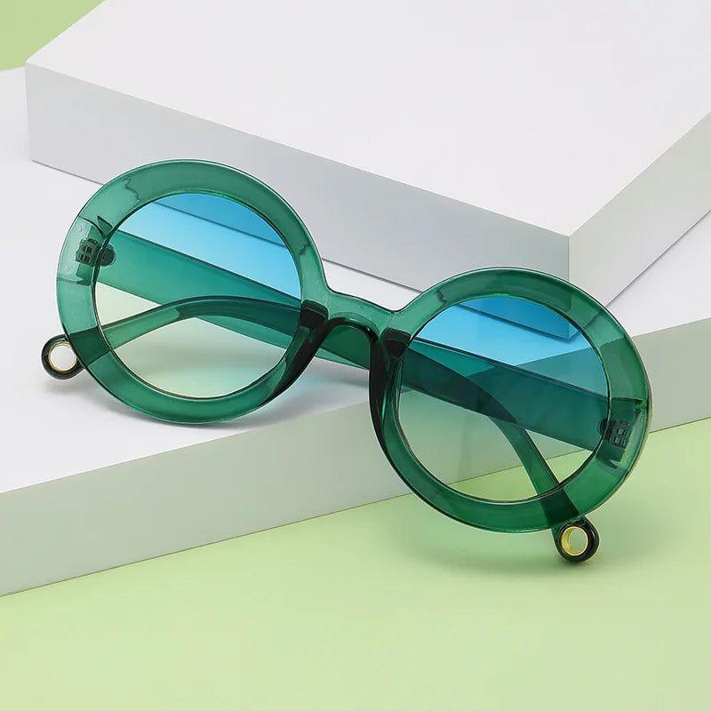 Chic Round Gradient Lens Sunglasses with Vibrant Frames and UV400 Protection - Lucid Fantasy 