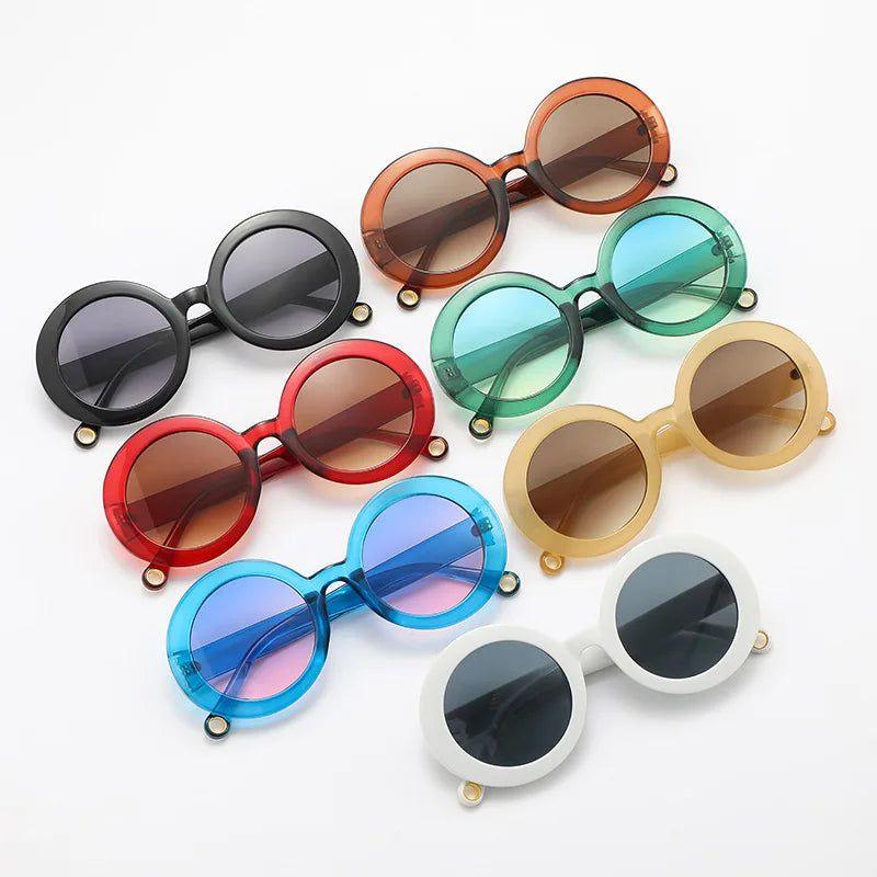 Chic Round Gradient Lens Sunglasses with Vibrant Frames and UV400 Protection - Lucid Fantasy 