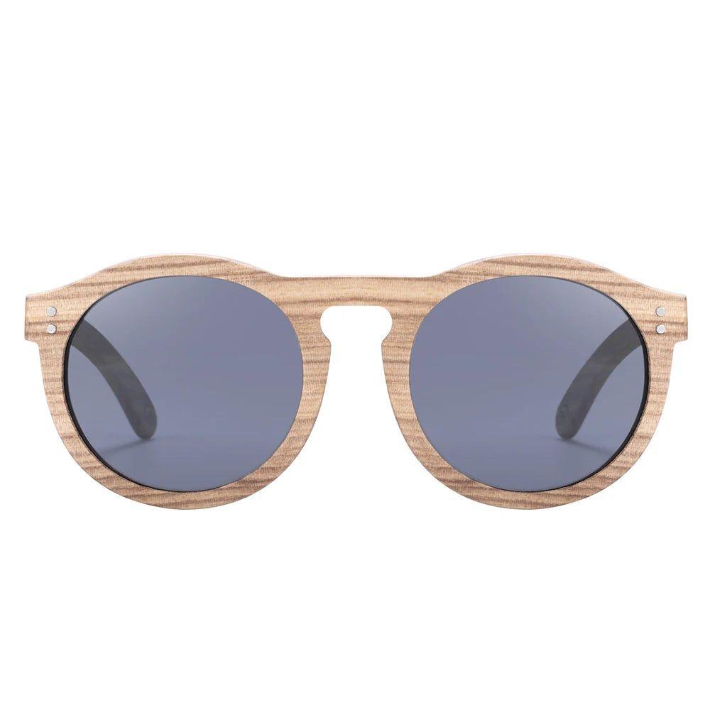 Chic Round Mirror Design Wooden Polarized Sunglasses for Men with UV400 Protection - Lucid Fantasy 