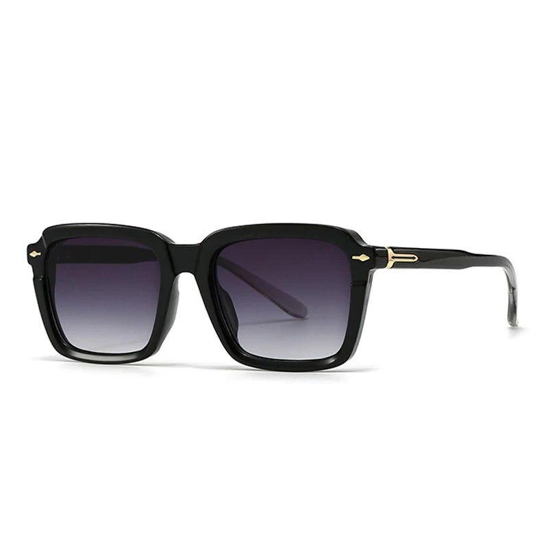 Chic Vintage-Inspired Square Gradient Sunglasses with UV400 Protection and Rivet Accents - Lucid Fantasy 