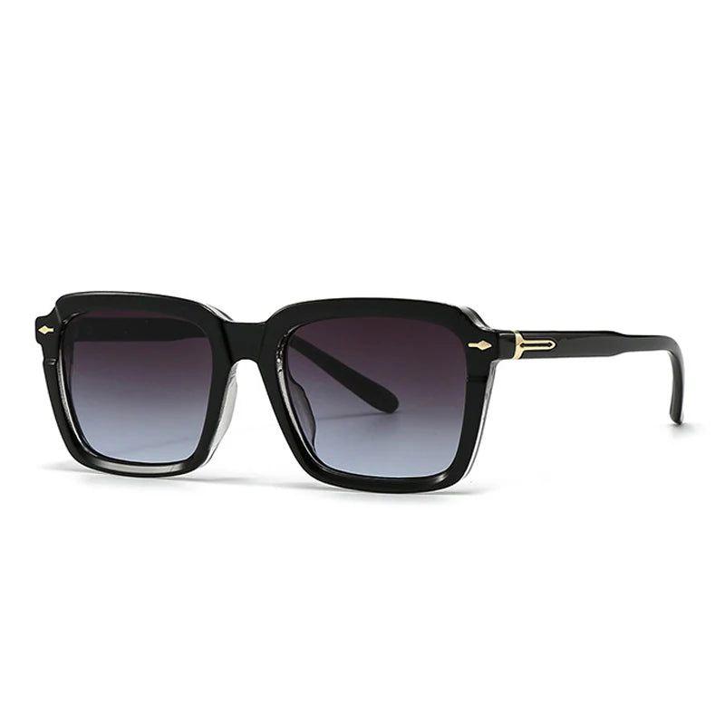 Chic Vintage-Inspired Square Gradient Sunglasses with UV400 Protection and Rivet Accents - Lucid Fantasy 