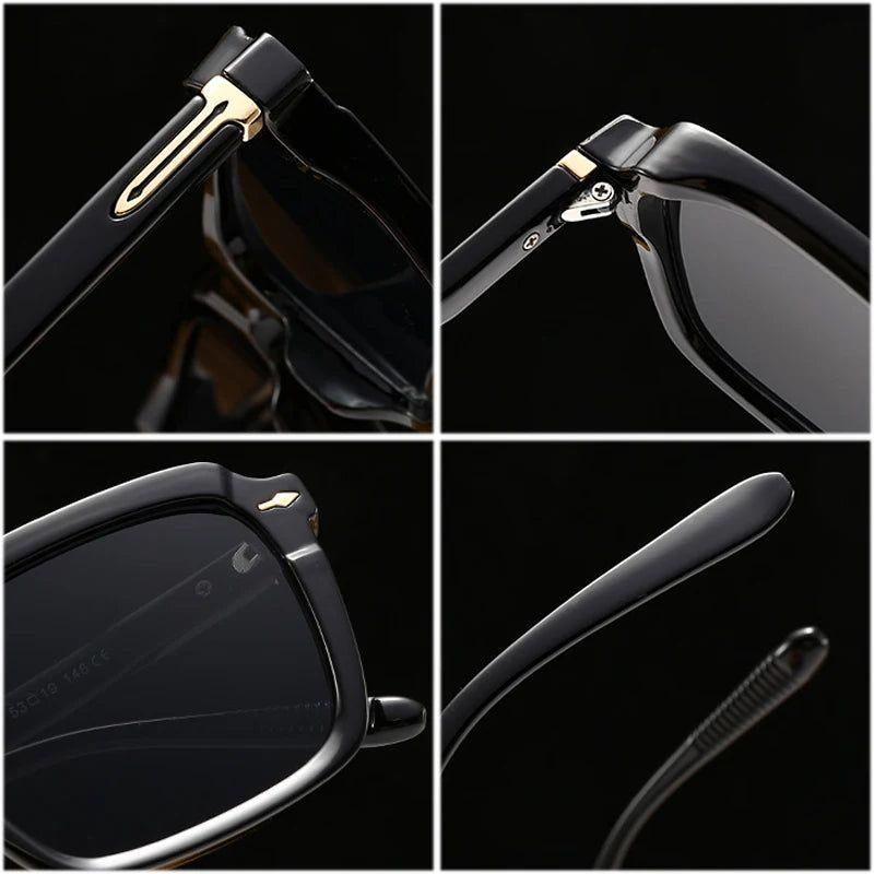 Chic Vintage-Inspired Square Gradient Sunglasses with UV400 Protection and Rivet Accents - Lucid Fantasy 