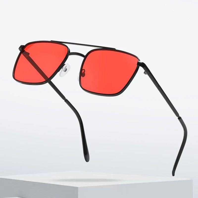 Classic Double Bridge Square Sunglasses with UV400 Protection - Lucid Fantasy 