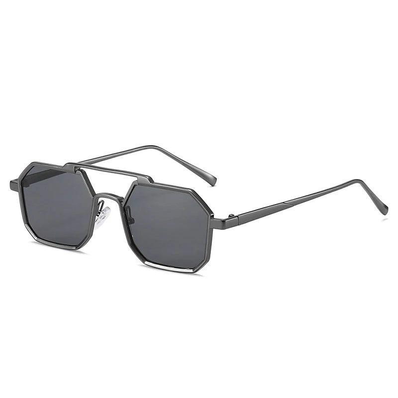 Classic Inspired Double Bridge Polygonal Metal Sunglasses with UV400 Protection - Lucid Fantasy 