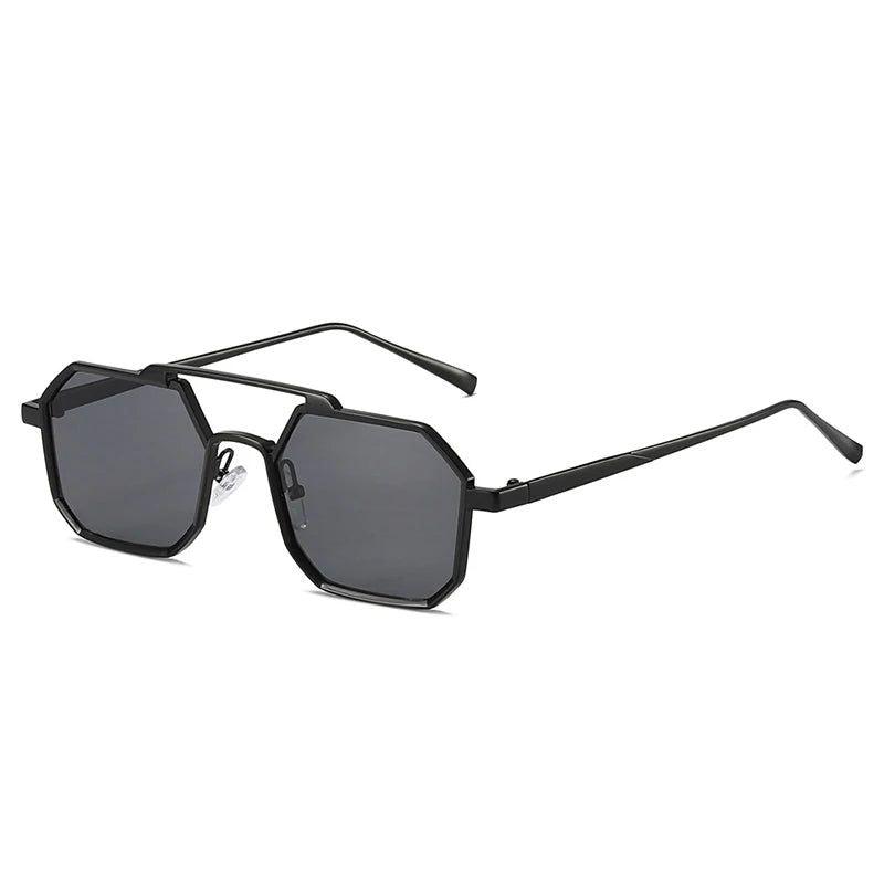 Classic Inspired Double Bridge Polygonal Metal Sunglasses with UV400 Protection - Lucid Fantasy 