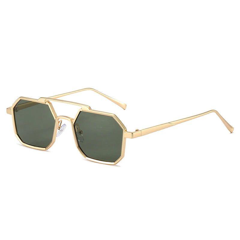 Classic Inspired Double Bridge Polygonal Metal Sunglasses with UV400 Protection - Lucid Fantasy 