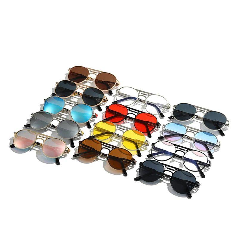 Classic Metal Round Sunglasses with Gradient Mirror Lenses - UV400 Fashion Shades for Spring - Lucid Fantasy 