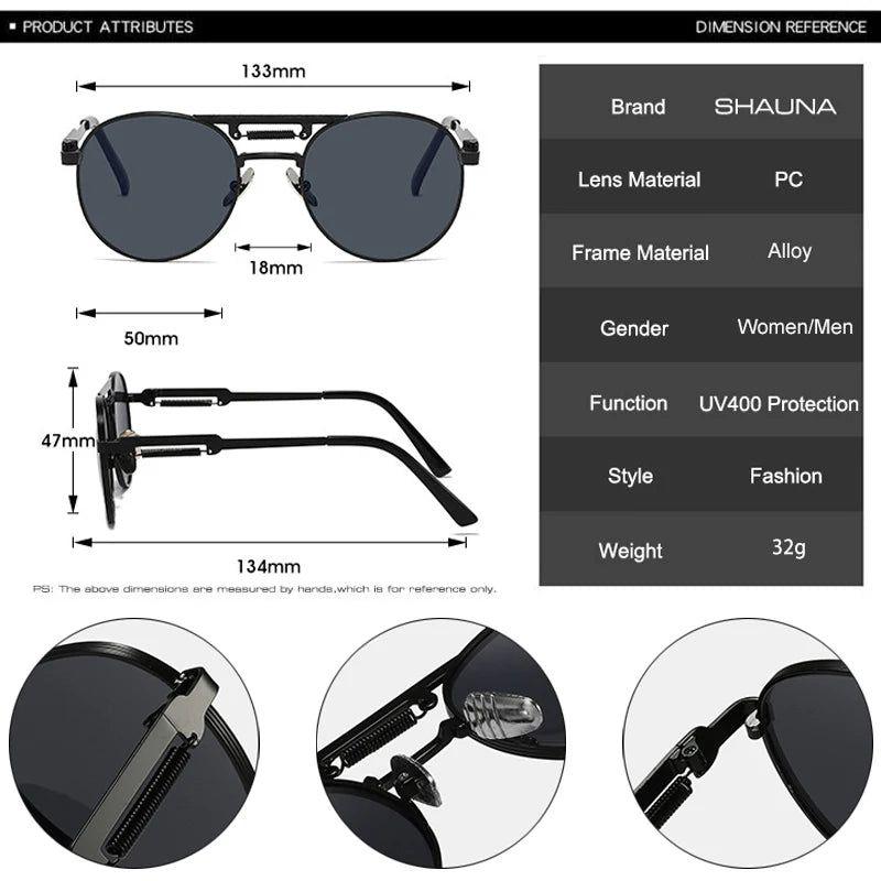 Classic Metal Round Sunglasses with Gradient Mirror Lenses - UV400 Fashion Shades for Spring - Lucid Fantasy 