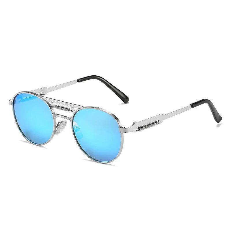 Classic Metal Round Sunglasses with Gradient Mirror Lenses - UV400 Fashion Shades for Spring - Lucid Fantasy 