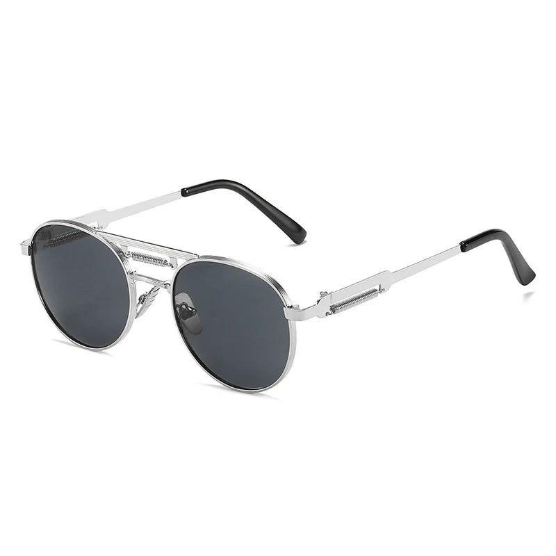 Classic Metal Round Sunglasses with Gradient Mirror Lenses - UV400 Fashion Shades for Spring - Lucid Fantasy 