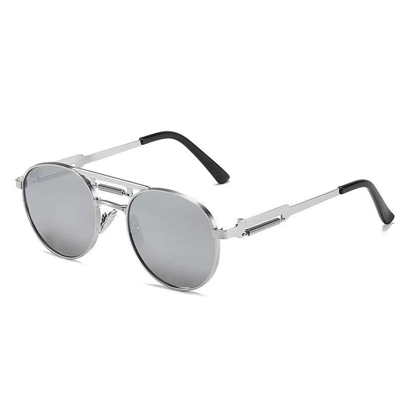 Classic Metal Round Sunglasses with Gradient Mirror Lenses - UV400 Fashion Shades for Spring - Lucid Fantasy 