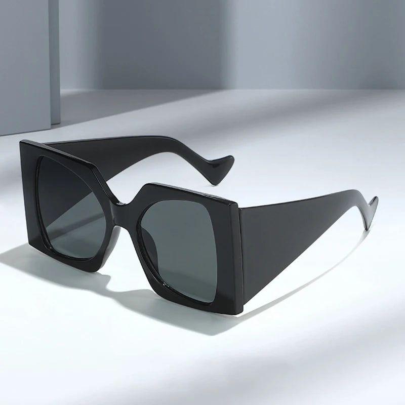 Classic Oversized Dual-Tone Square Sunglasses with UV400 Shielding - Lucid Fantasy 