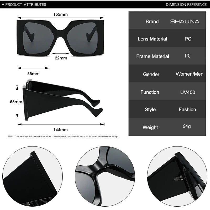 Classic Oversized Dual-Tone Square Sunglasses with UV400 Shielding - Lucid Fantasy 