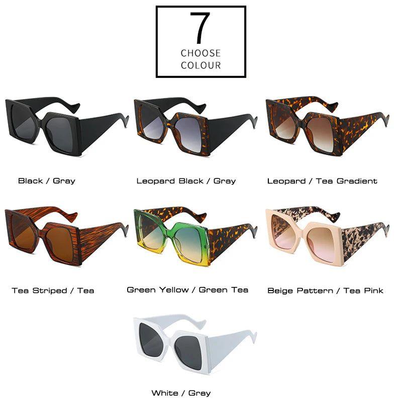 Classic Oversized Dual-Tone Square Sunglasses with UV400 Shielding - Lucid Fantasy 