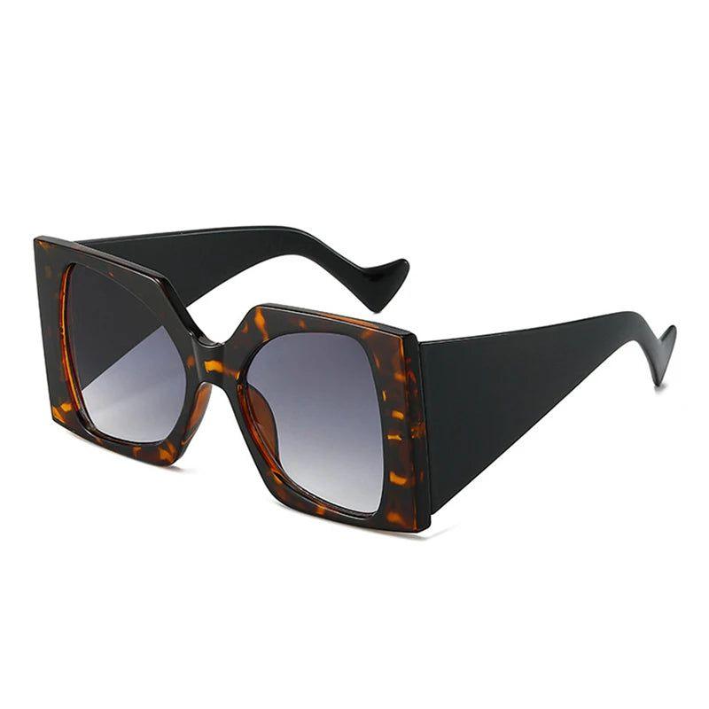 Classic Oversized Dual-Tone Square Sunglasses with UV400 Shielding - Lucid Fantasy 