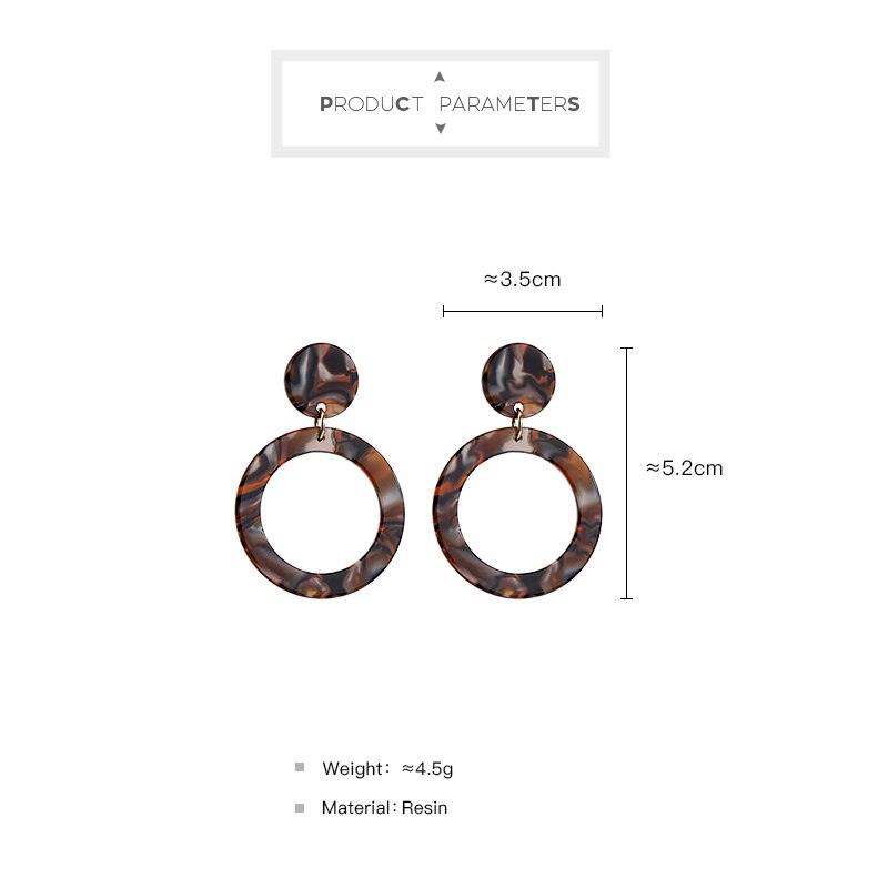 Classic Resin Hoop Dangle Earrings with Retro Charm - Lucid Fantasy 