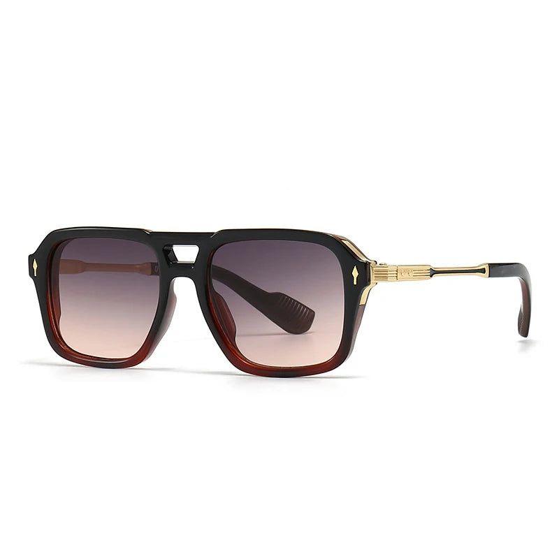 Classic Square Sunglasses with Double Bridges and UV400 Protection - Lucid Fantasy 