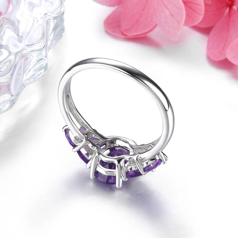 Classic Vintage 2.5 Carat Natural Amethyst and Silver Ring with Classic Design - Lucid Fantasy 